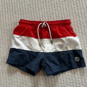 Binky Bros Kids Swim Trunks size 6T in red white and blue striped print